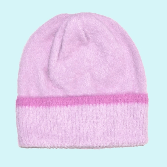 BCBGeneration Hat Beanie Mauve Single Stripe Cuff Cottagecore Barbiecore Outdoor main image 5